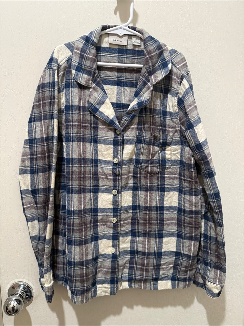 L.L.Bean Men's Blue & Brown Plaid Button-Up Shirt